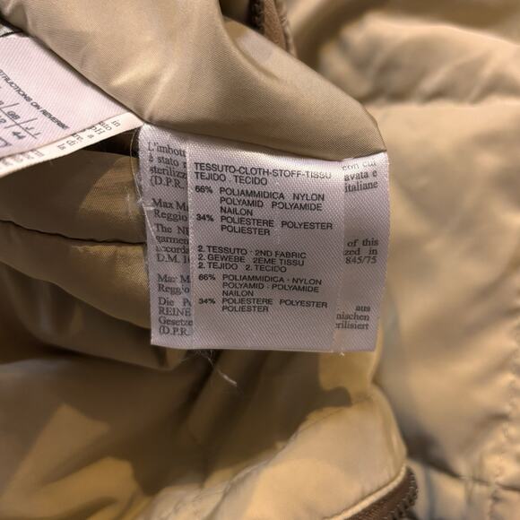 Weekend Max Mara Down Puffer Coat Women's 10 Coffee Tan Bronze Brown Reversibles - Picture 10 of 11